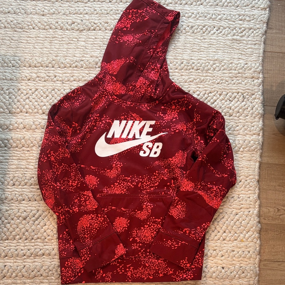 Nike Kids Red Patterned Hoodie